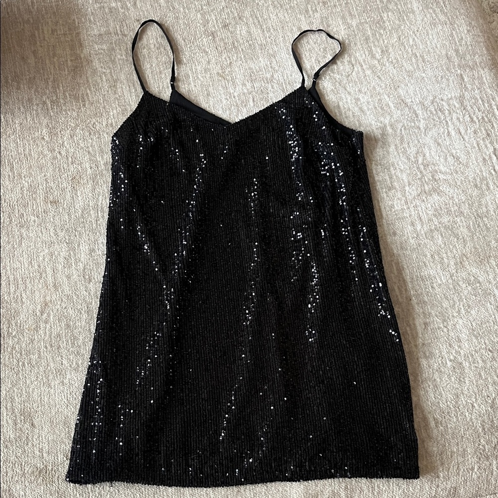 Banana Republic Black Sequin Mini Dress